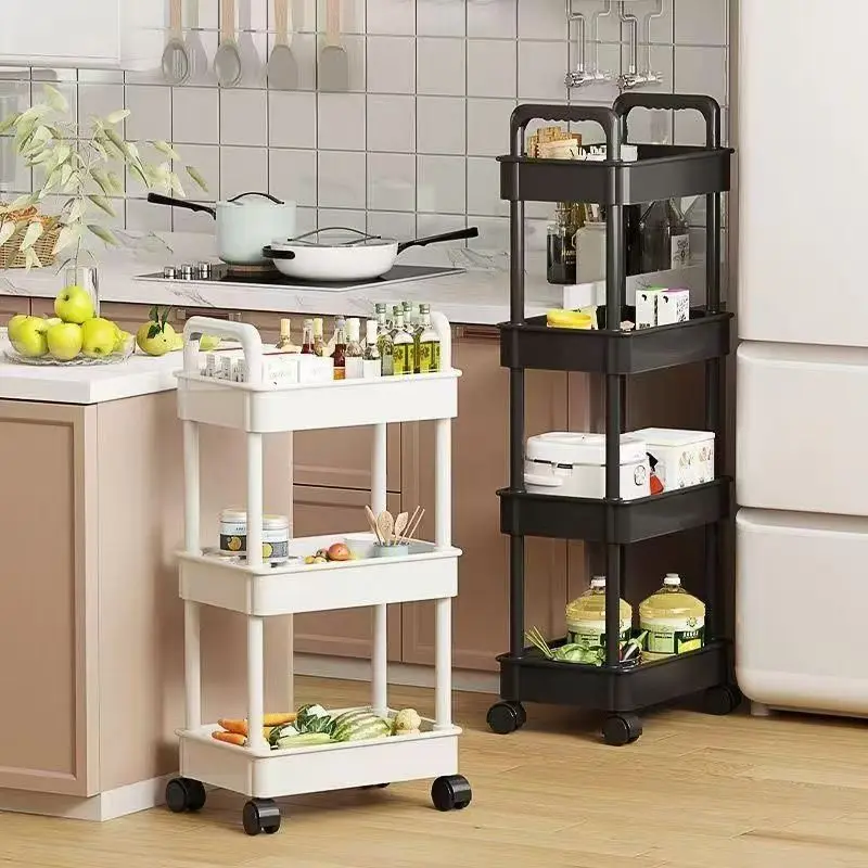 5-layer Kitchen Storage Shelf,mobile Trolley,floor Standing Multi-layer Storage Rack,For Bookshelf,snacks, fruits and Vegetables thumbnail 2