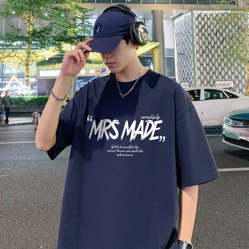 Summer Loose American Print 2026 New European and American Men's and Women's Fashion Casual Round Neck Short Sleeved Shirt