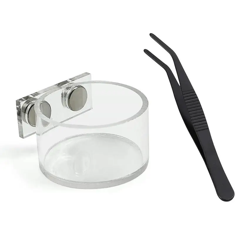 New Reptile Feeding Dish Set Mini Magnetic Food Water Bowl With Feeding Clip For Spider Manti Cricket Enclosure Accessories thumbnail 2