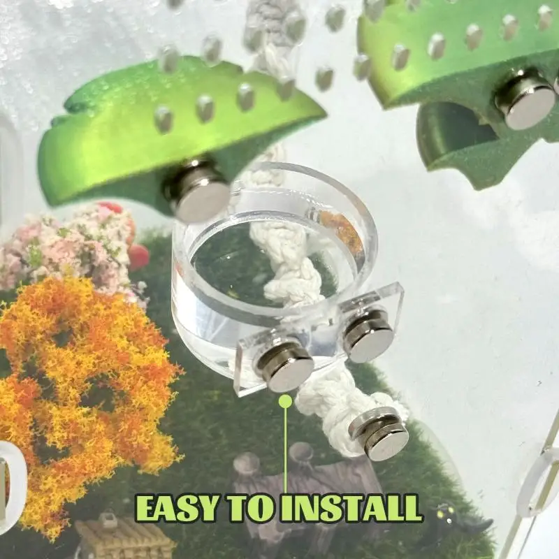 New Reptile Feeding Dish Set Mini Magnetic Food Water Bowl With Feeding Clip For Spider Manti Cricket Enclosure Accessories thumbnail 6