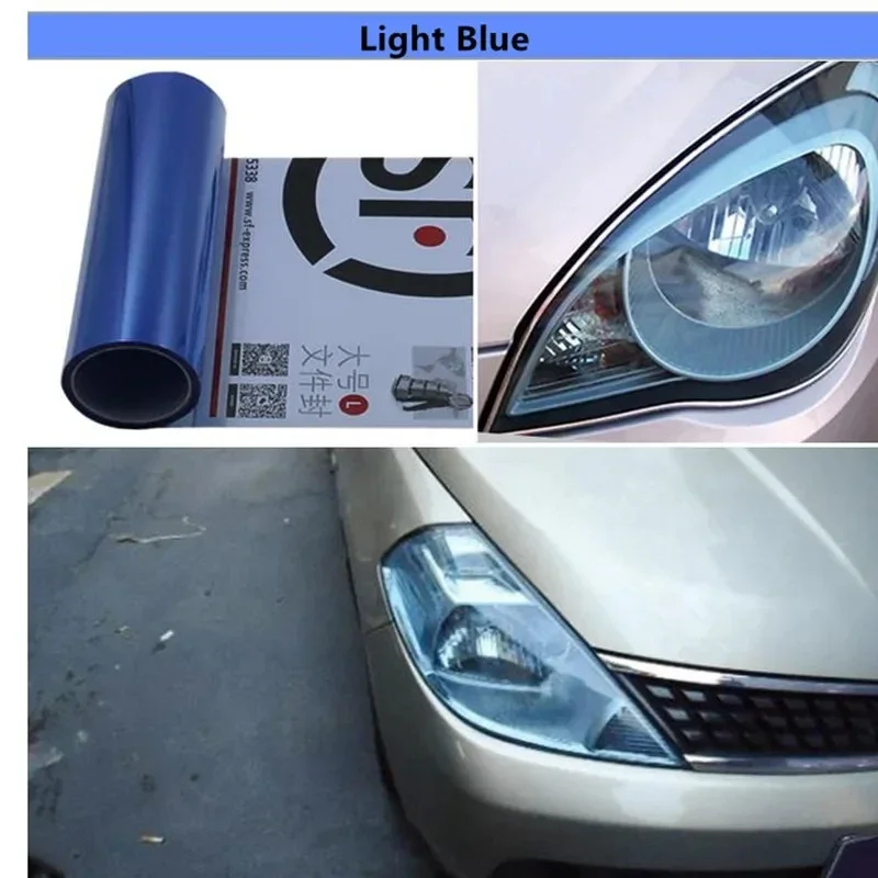 PVC Car Headlight Lamp Film Fog Lamp Sticker 30X60/120/200cm Car Headlight Taillight Wrap Cover Film Foil Sticker
