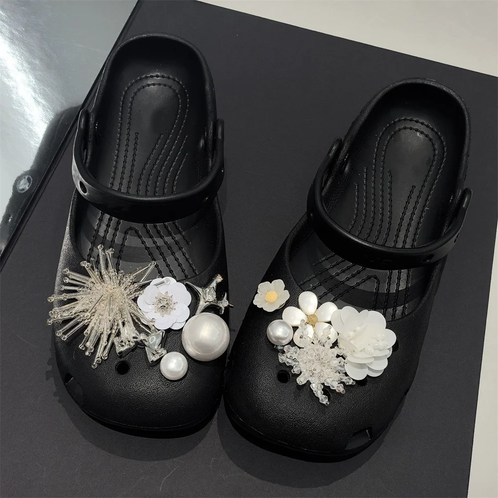 Fashion 1 Set Fairy Style Ballet Shoe Charms with Cat Eye Sea Anemone Flower Pearl Beads and Buckle Decorative Accessories thumbnail 2