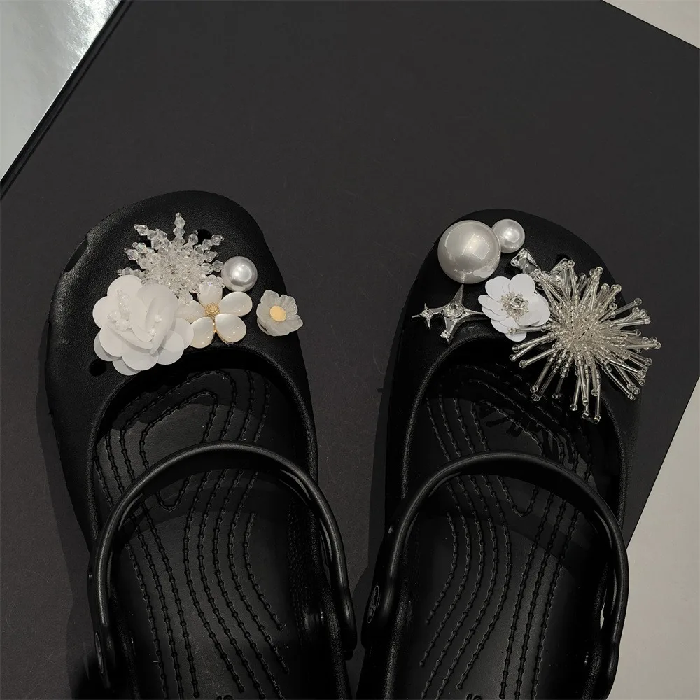 Fashion 1 Set Fairy Style Ballet Shoe Charms with Cat Eye Sea Anemone Flower Pearl Beads and Buckle Decorative Accessories thumbnail 4