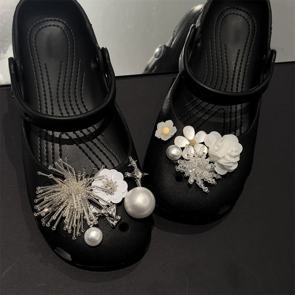 Fashion 1 Set Fairy Style Ballet Shoe Charms with Cat Eye Sea Anemone Flower Pearl Beads and Buckle Decorative Accessories thumbnail 5