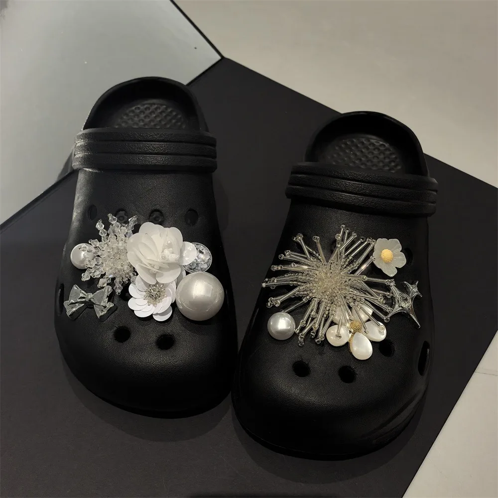 Fashion 1 Set Fairy Style Ballet Shoe Charms with Cat Eye Sea Anemone Flower Pearl Beads and Buckle Decorative Accessories thumbnail 6