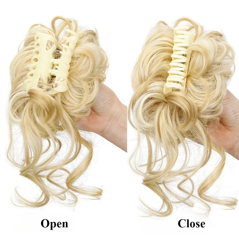 10inch Synthetic Fluffy Short Ponytail Claw Clip Wig Ponytail Extensions Curly Ponytail Ladies Black Brown Hair Clip for Women thumbnail 6