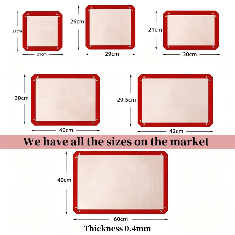 Food Grade Silicone Baking Mat with Buttons, 0.4mm Non-Stick Heat Resistant Oven Liner, Multiple Sizes Reusable Air Fryer Mat thumbnail 2