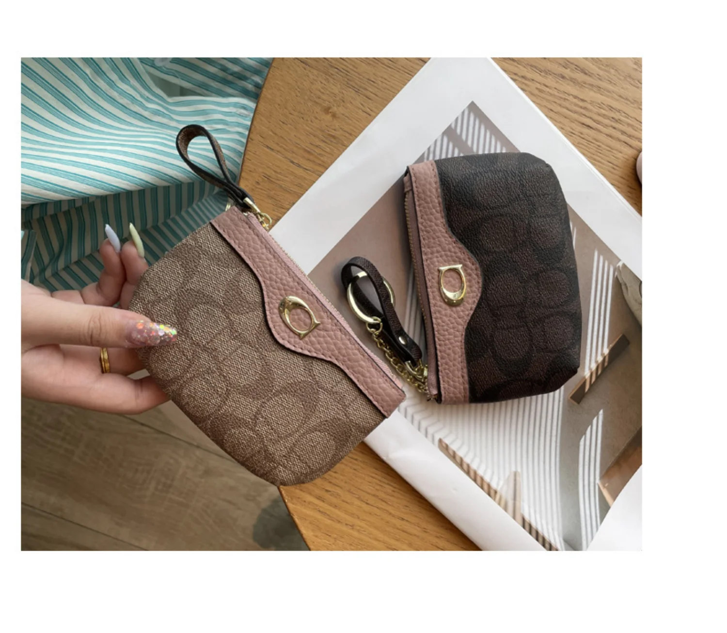2026 New Classic Old Flower Small Wallet, Women's Mini Wallet, Coin Small Bag, Change Bag, Leather Wallet, Storage Bag, Card Bag thumbnail 2