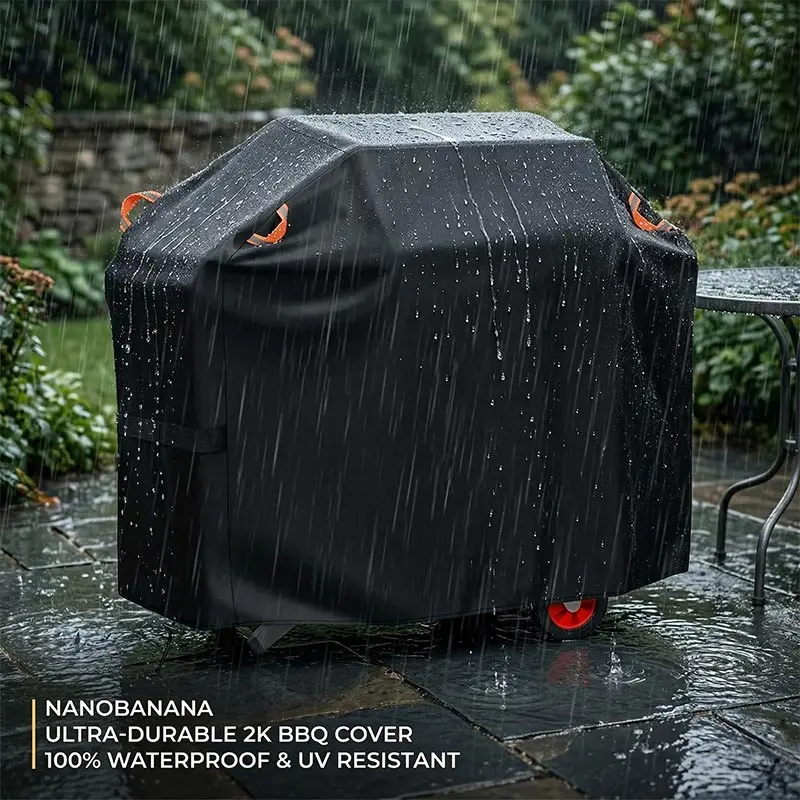210D Outdoor BBQ Grill Cover Dustproof Waterproof Windproof Fabric Barbecue Cover for Gas Charcoal Electric Barbe Accessories