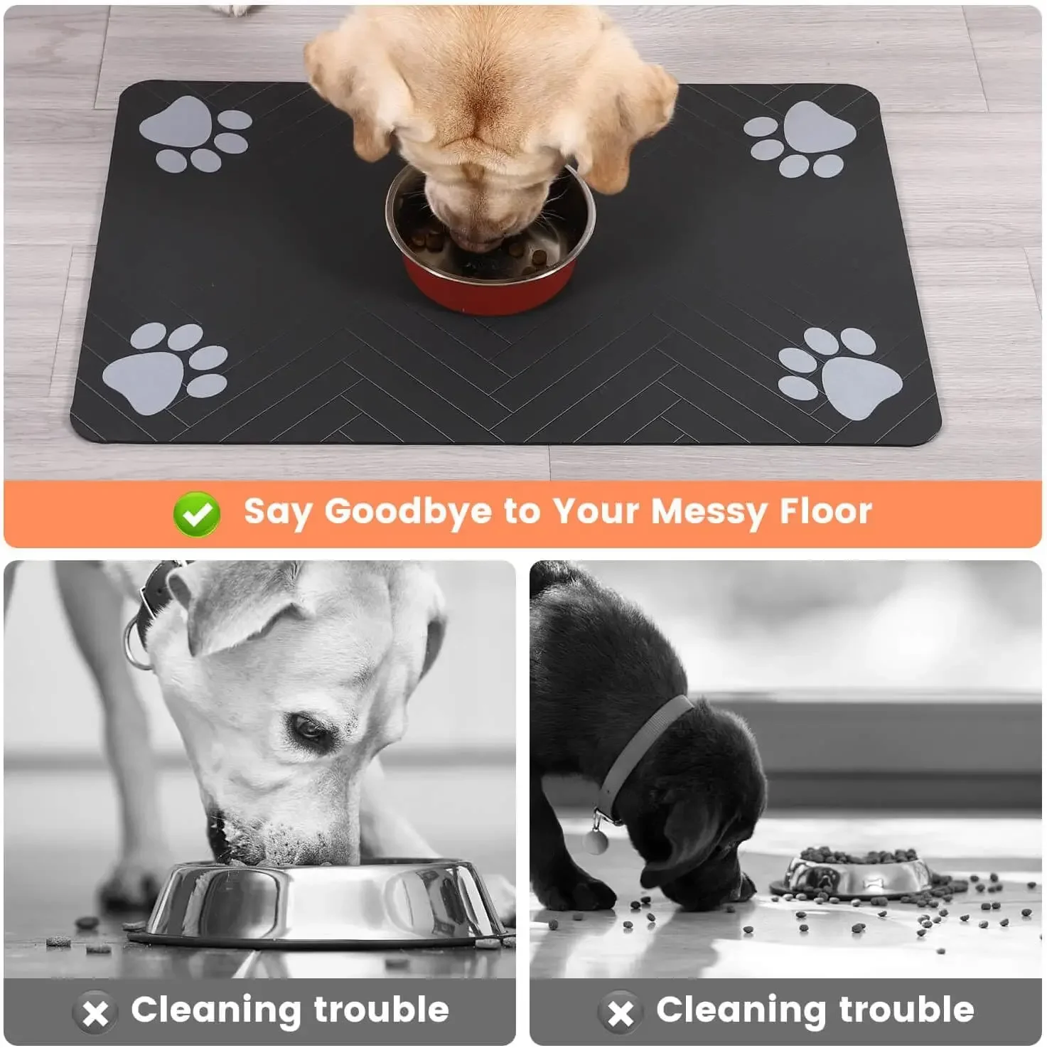 Pet Feeding Mat-Absorbent Pet Placemat for Food and Water Bowl with Waterproof Rubber Backing Quick Dry Water Mat for Dog Cat thumbnail 3