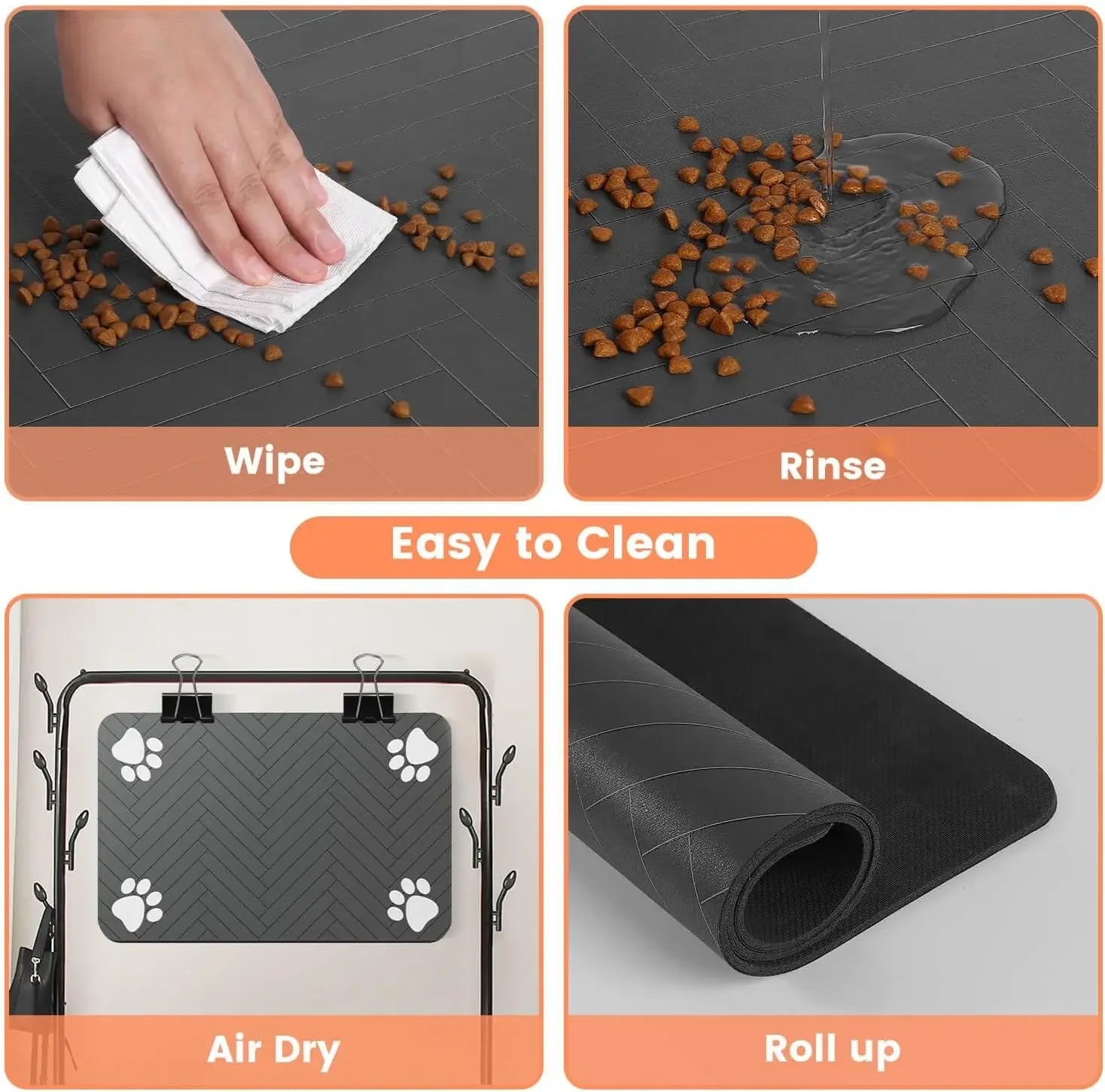 Pet Feeding Mat-Absorbent Pet Placemat for Food and Water Bowl with Waterproof Rubber Backing Quick Dry Water Mat for Dog Cat thumbnail 4