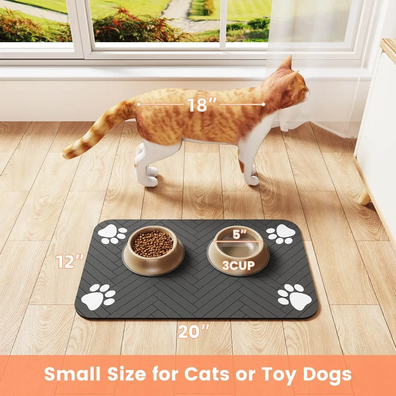 Pet Feeding Mat-Absorbent Pet Placemat for Food and Water Bowl with Waterproof Rubber Backing Quick Dry Water Mat for Dog Cat thumbnail 6
