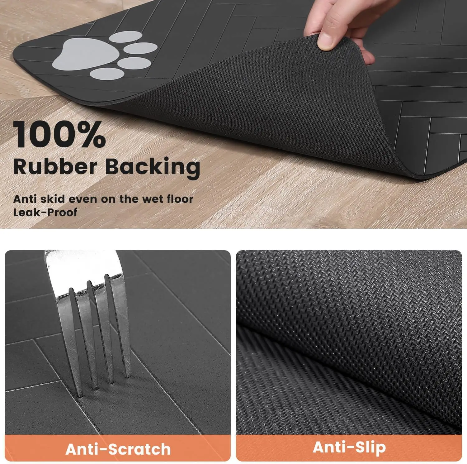 Pet Feeding Mat-Absorbent Pet Placemat for Food and Water Bowl with Waterproof Rubber Backing Quick Dry Water Mat for Dog Cat thumbnail 5