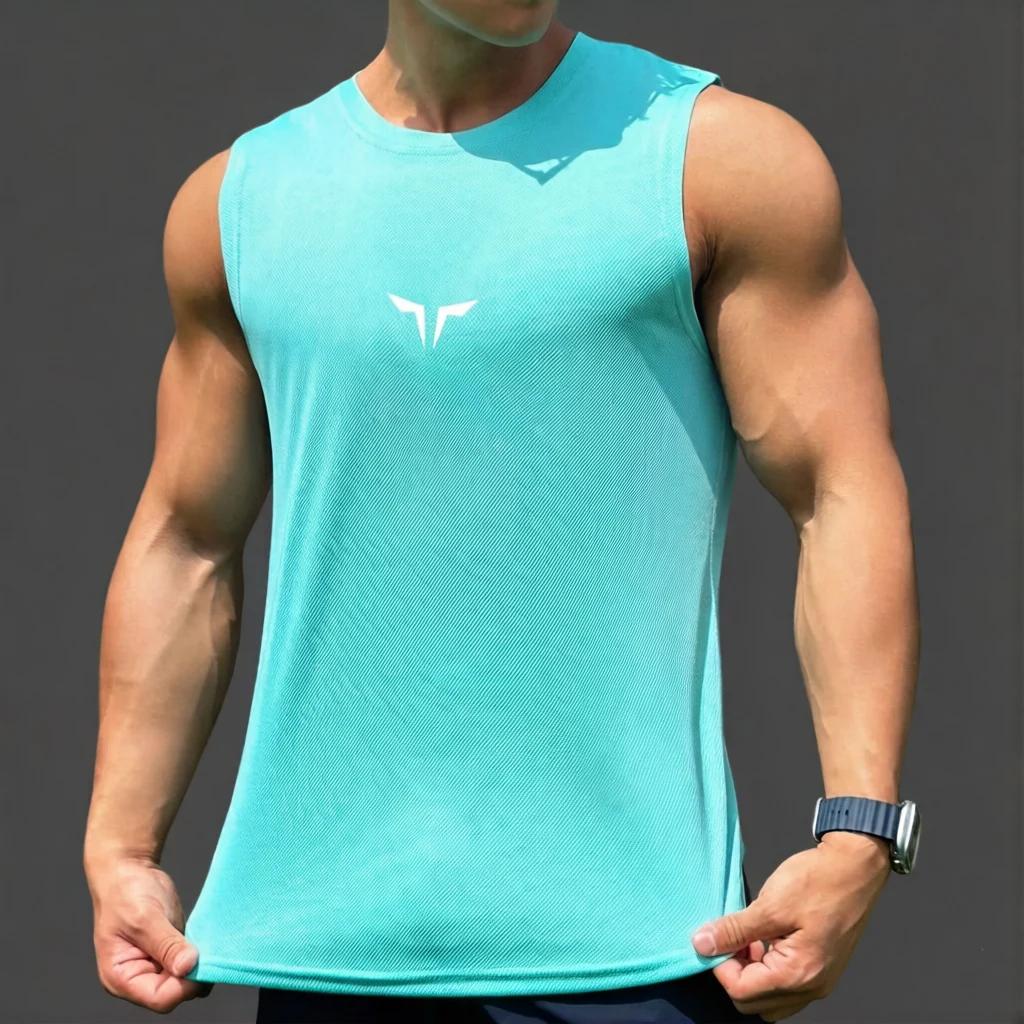 Street Fitness Tank Top Men's Sleeveless Training Shirt Outdoor Fitness Gym Park T-shirt thumbnail 3