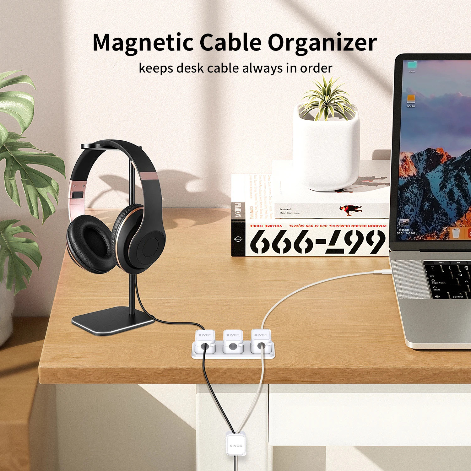 Cord Organizer,Desk Cable Management Clips, Phone Charger Cord Smooth Adjustable，6+1ack thumbnail 5