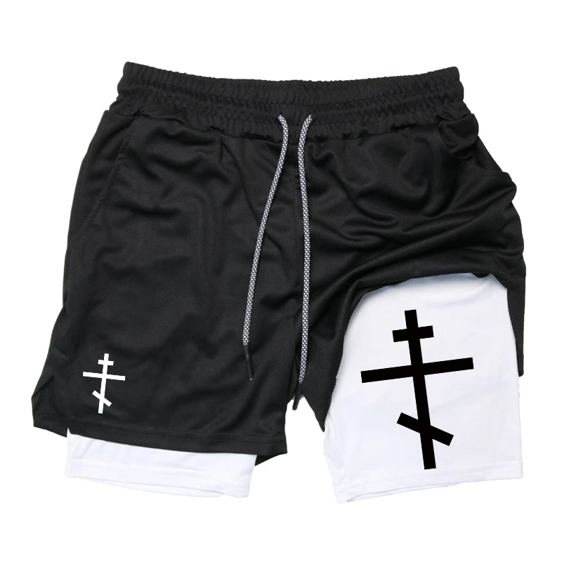 Athletic Performance 2 in 1 Running Workout for Men Gym with Phone Pocket Towel Comfortable Loop Fashion Multi-functional Shorts thumbnail 6