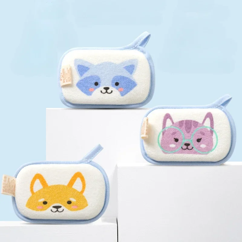 Cute Cartoon Animal Baby Bath Sponge Kids Children Toddlers Adult Cleaning Brush Towel Soft Inirritative Foam Bath Shower Sponge thumbnail 2