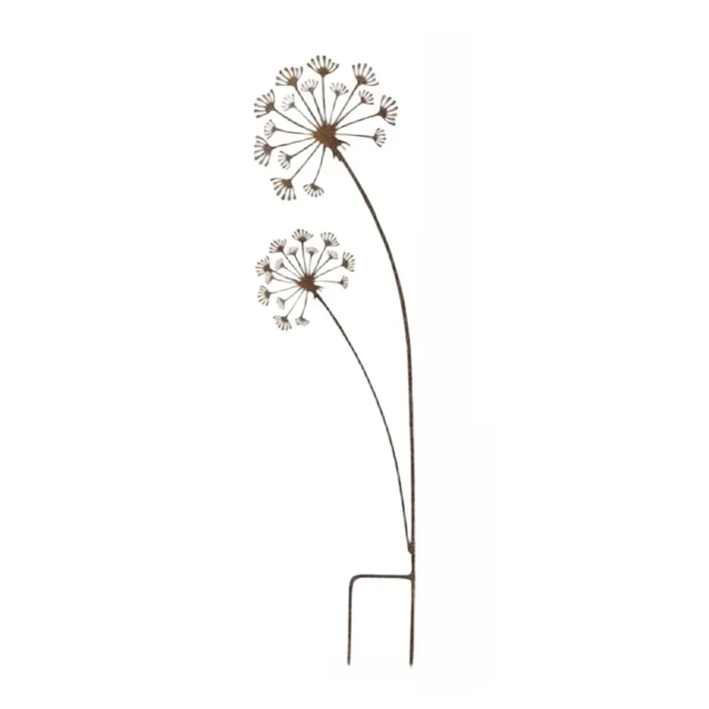 1 Pcs Garden Stakes Rust Decorative Garden Decoration Dandelion Ground Home Garden Decoration Accessories thumbnail 3