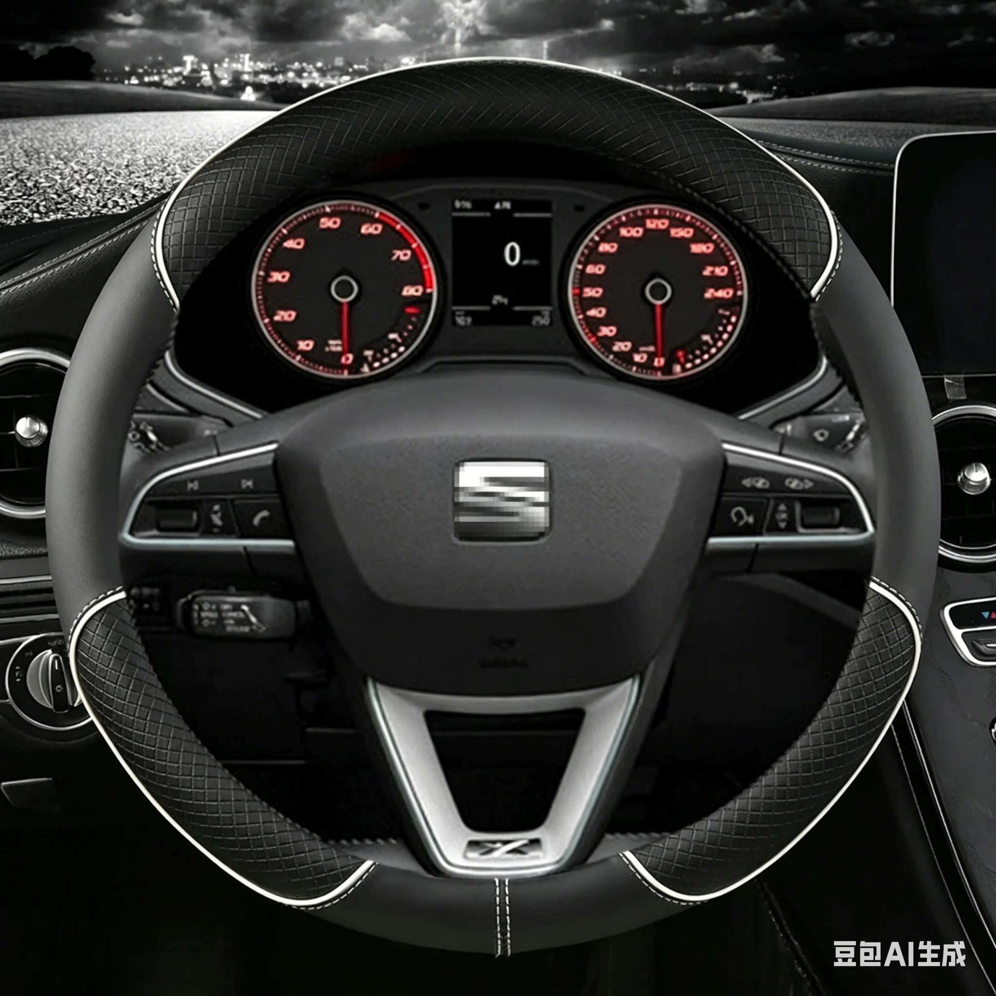 Car Steering Wheel Cover Microfiber Leather 38cm Non-Slip For Seat Tarraco Arona Ateca Ibiza Toledo Mii Leon Arosa Exeo ST FR thumbnail 3