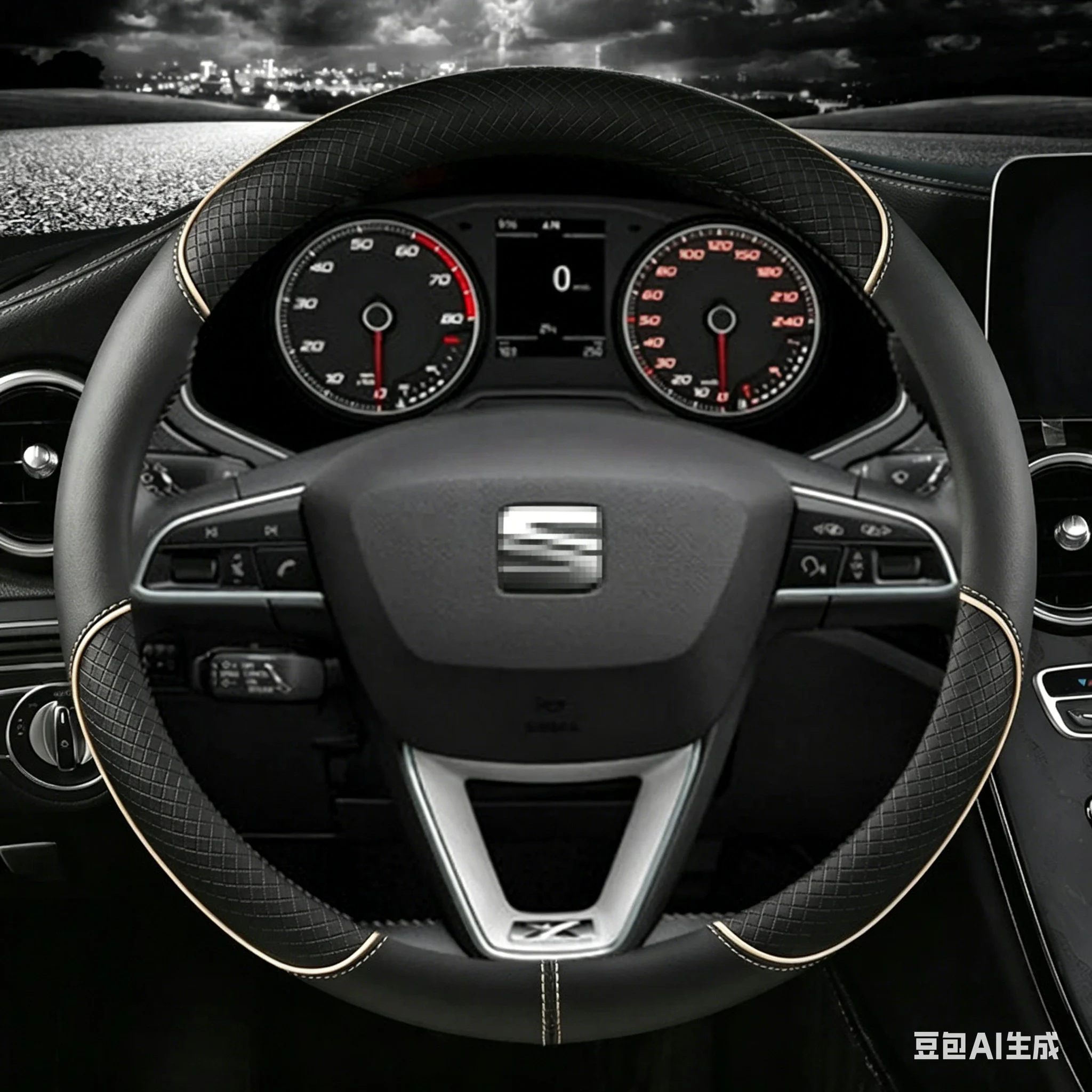 Car Steering Wheel Cover Microfiber Leather 38cm Non-Slip For Seat Tarraco Arona Ateca Ibiza Toledo Mii Leon Arosa Exeo ST FR thumbnail 4