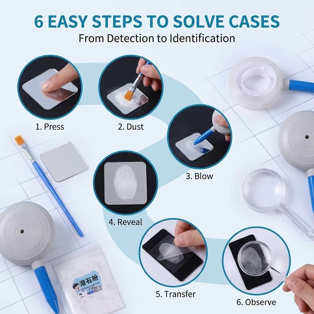 Fingerprint Collection Authentication Science Experiment DIY Detective Observation Teaching Aids Puzzle Toy For Students Gift thumbnail 3