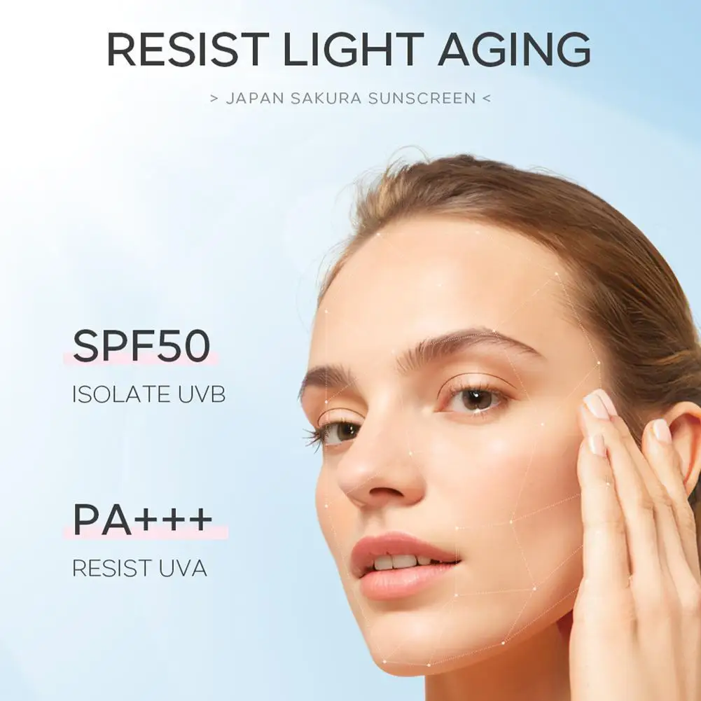 LAIKOU Japan Sakura Sunscreen SPF 50+ Brightening Sunblock Cream Face Body Moisturizing Isolating UV Protector 30g thumbnail 5