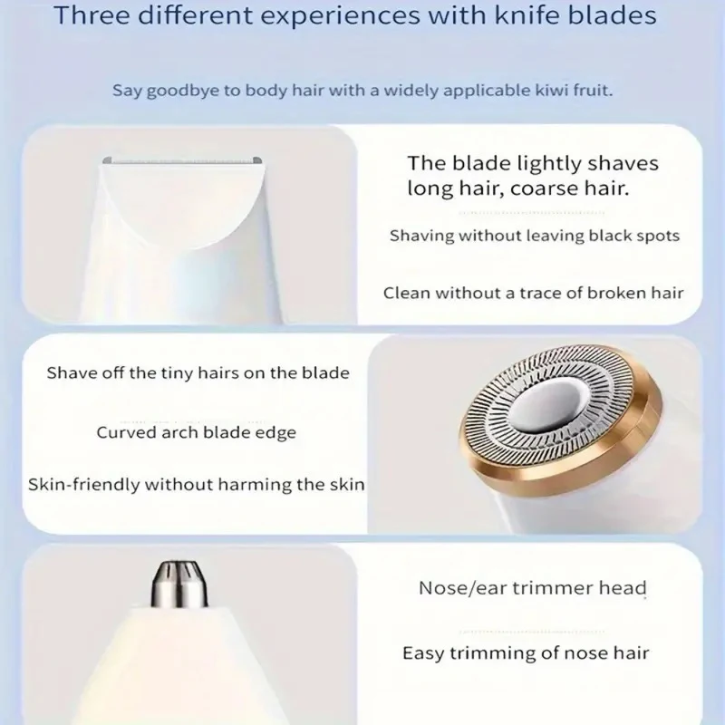 USB charging three in one shaver, women's home multifunctional underarm hair removal device, eyebrow trimmer, nose hair remover thumbnail 5
