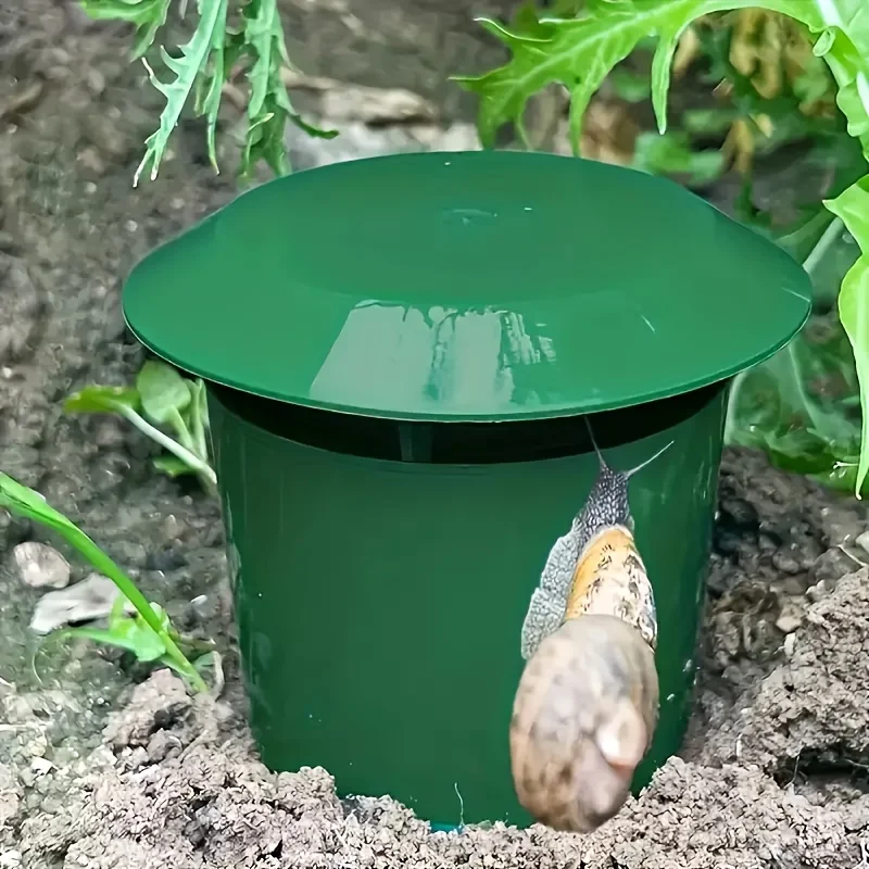 1-5Pcs round Reusable Snail Slug Traps, Durable Plastic with Lid, Garden Pest Catcher for Yard Farm Vegetable Beds thumbnail 4