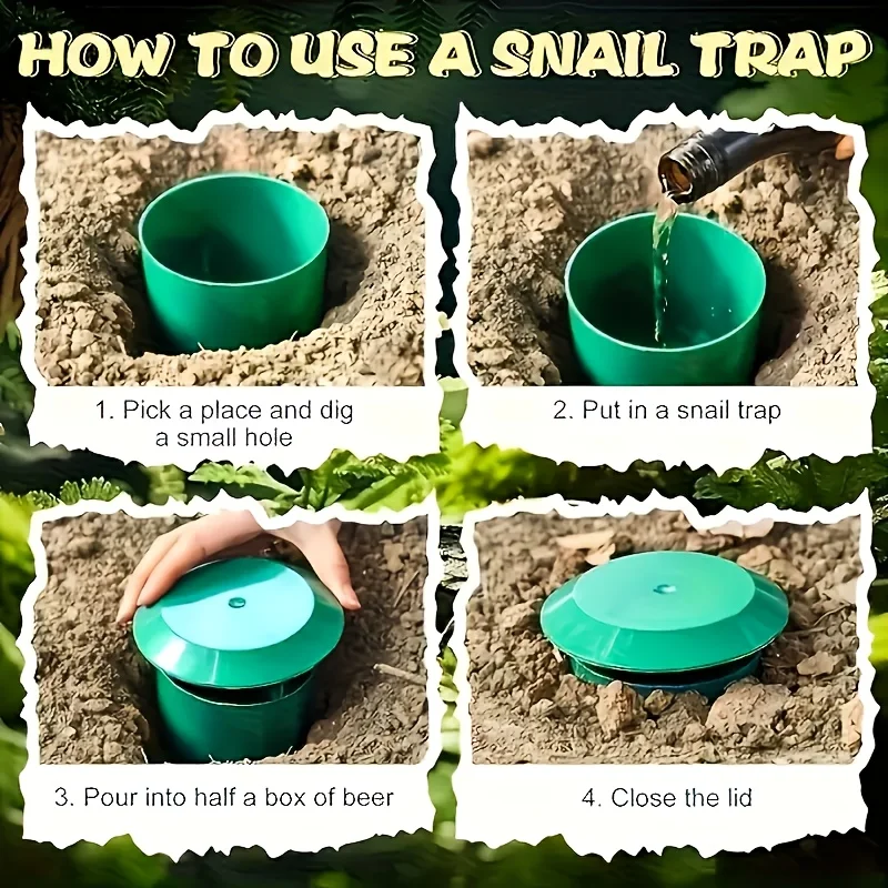 1-5Pcs round Reusable Snail Slug Traps, Durable Plastic with Lid, Garden Pest Catcher for Yard Farm Vegetable Beds thumbnail 6