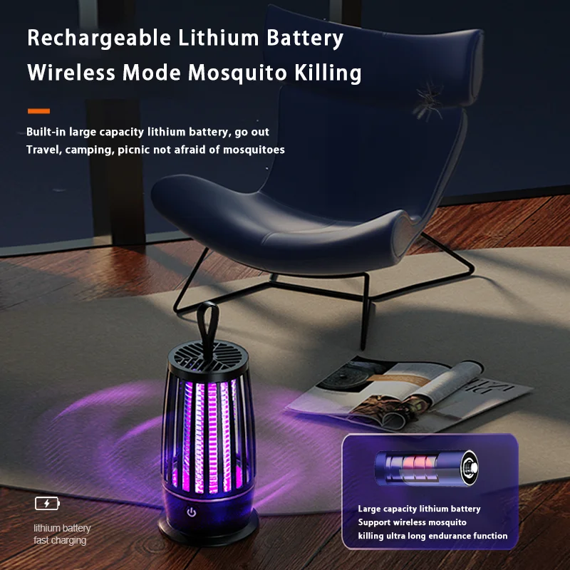 Lenovo Mosquito Trap Lamp Night Light USB Rechargeable Radiation-Free Insect Repeller for Home Garden Patio Outdoor Indoor Use thumbnail 4