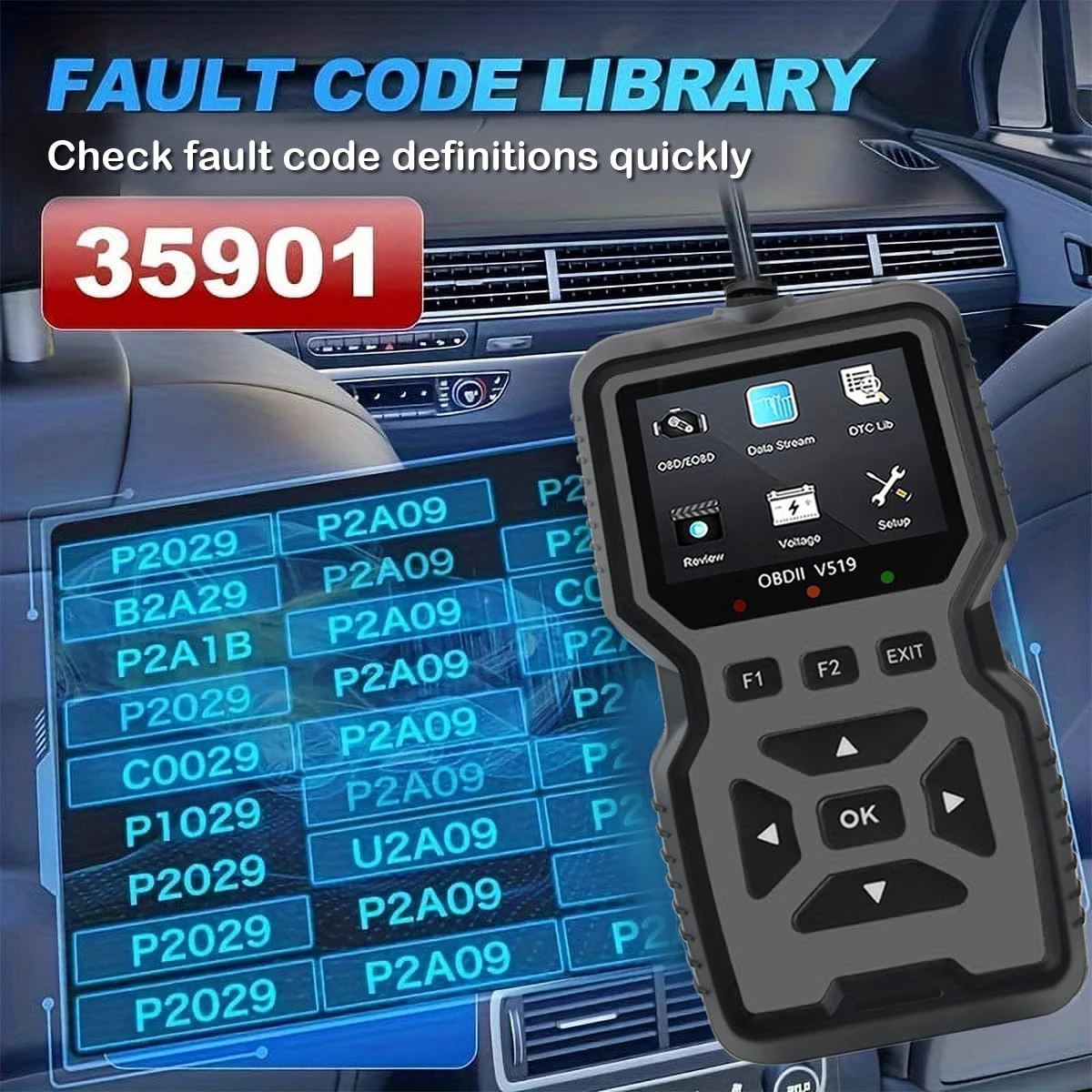 Professional Obd2 Diagnostic Tool for Heavy-Duty Vehicle Repair - Code Reader/Resetter, Supports Real-Time Data Stream, No Battery Required, Compatible with Vehicles from 1996 Onwards (Obdii/Eobd, Mode 6/8), Suitable for Mechanics, DIY Car Repair, Trucks, Motorcycles, Suvs - Compact Design, User-Friendly Control, Durable Equipment, Obd Ii Reader, Automotive thumbnail 4