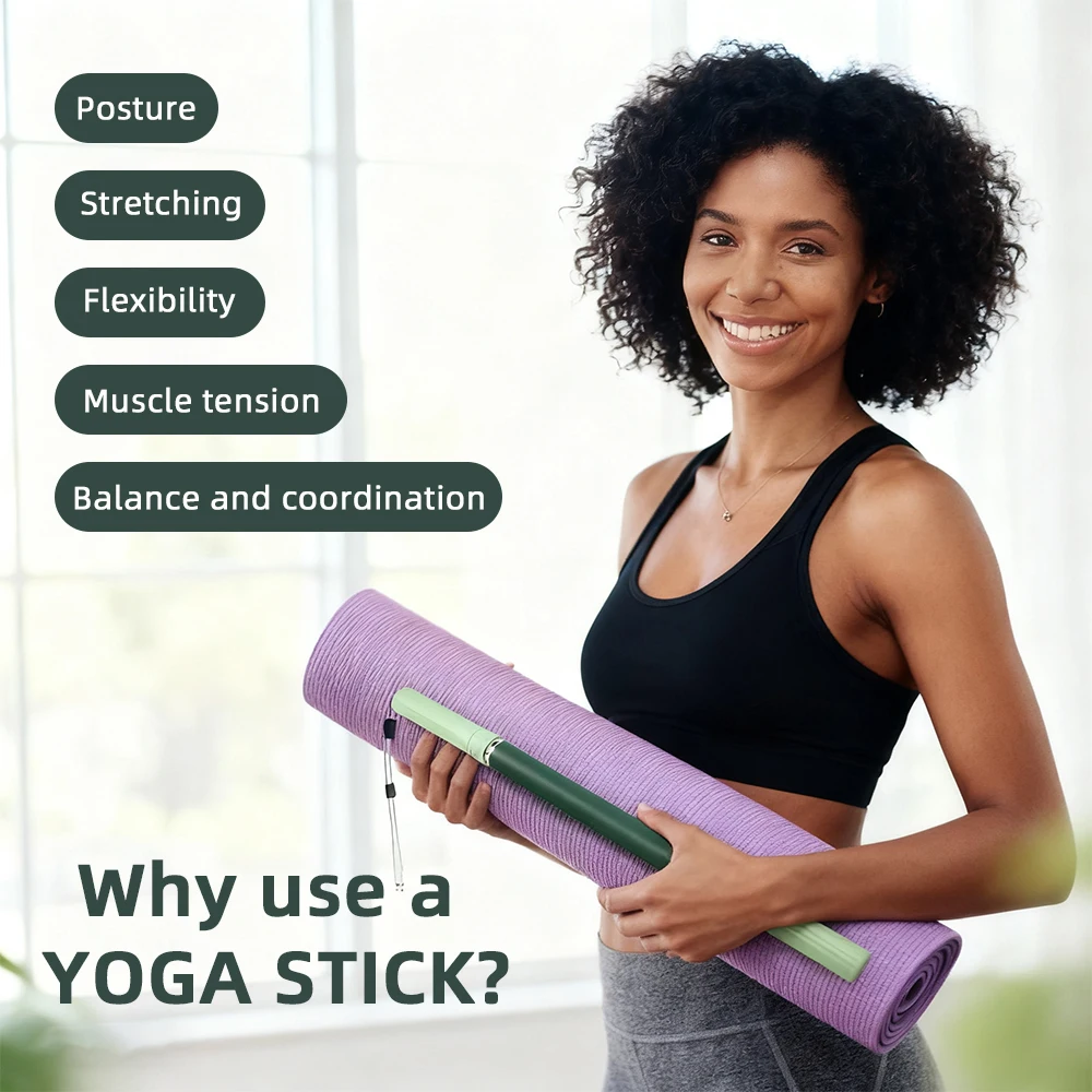 Yoga Fascia Stick Ergonomic Muscle Massage Roller for Body Stretching Anti Cellulite Myofascial Release Tool for Leg Neck Calves thumbnail 2