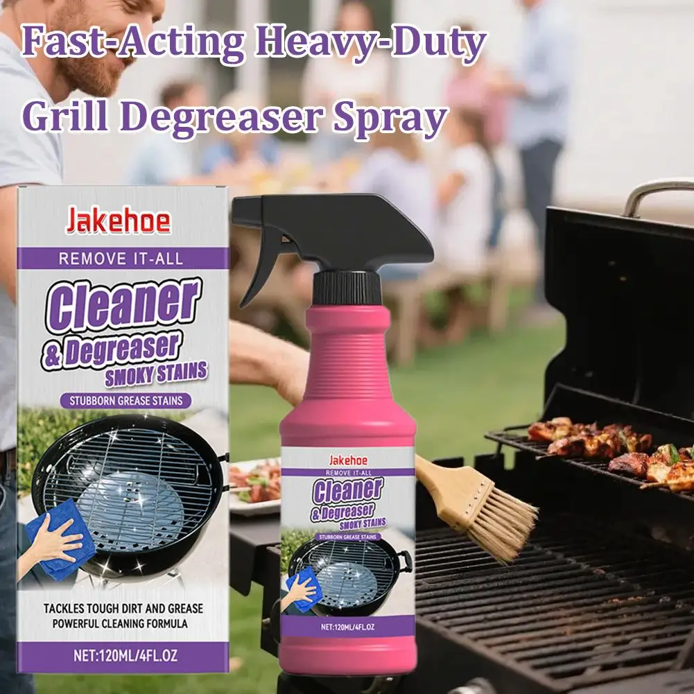Heavy Duty Grill Degreaser Spray Fast-Acting Kitchen Oil Stain Remover 120ml Powerful Foam Cleaner for Oven Hood Stove BBQ Grill thumbnail 4