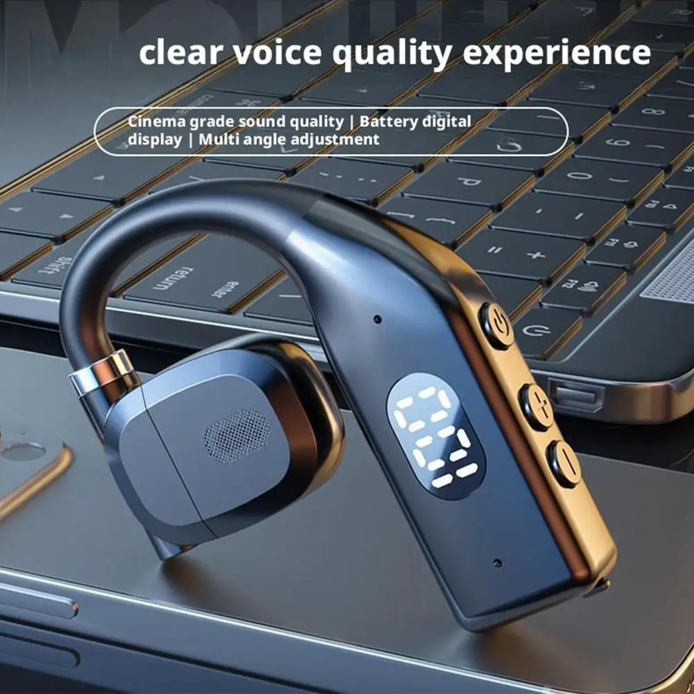 Gaming Sports Wireless Bluetooth Headphones Headset With Led Display Right Ear  In Ear Earphones Noise Canceling Headset thumbnail 2