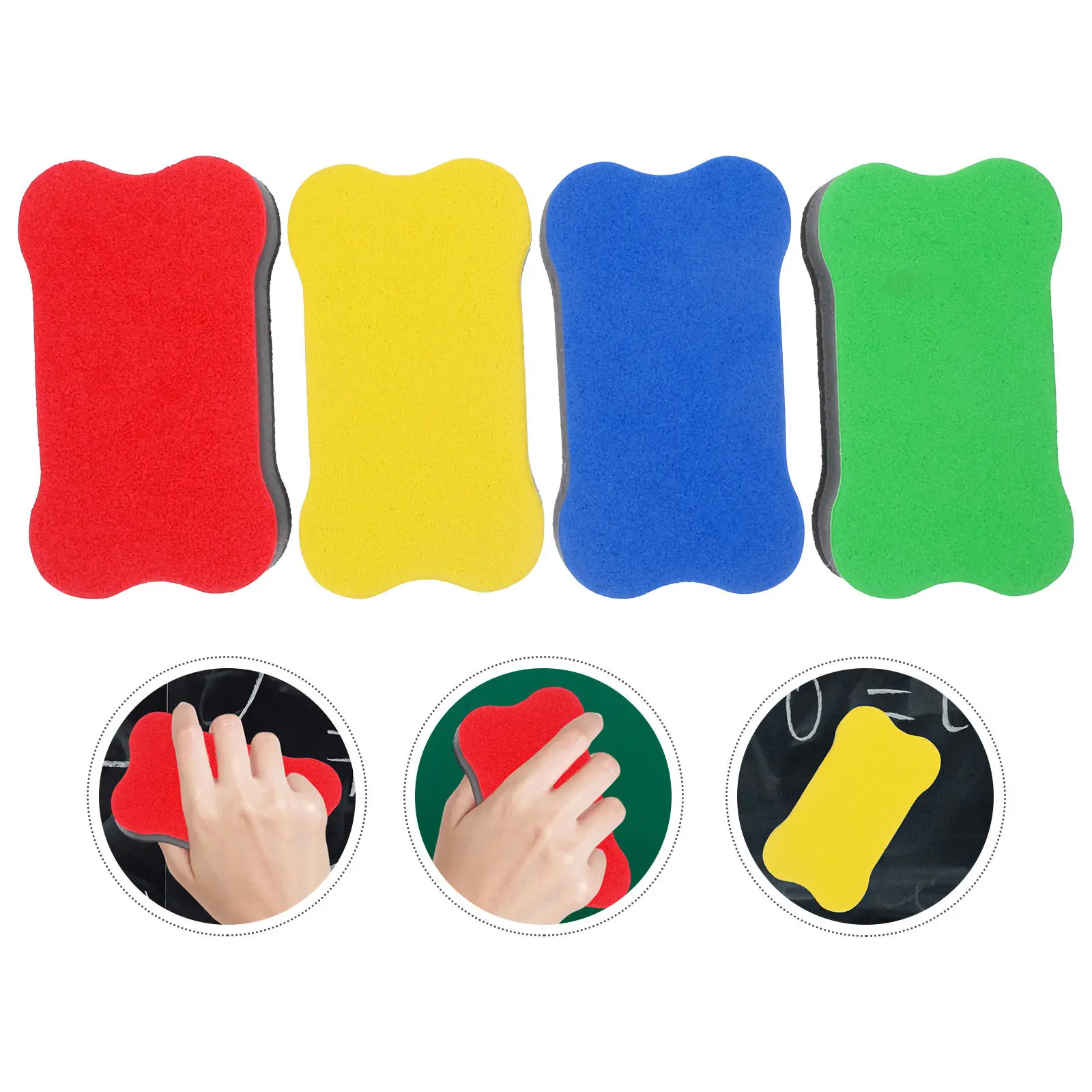 24Pcs Whiteboard Eraser Dry Erase Eraser Reusable Lightweight Portable for Teachers Students Offices Homes Eva Soft Magnet