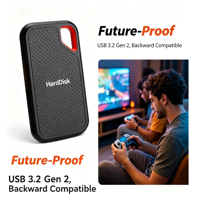 High-Speed Original SSD 2TB Portable USB3.1 Hard Drive 4TB Noiseless Disk for Freelancer Laptop Tablet Workbench thumbnail 2