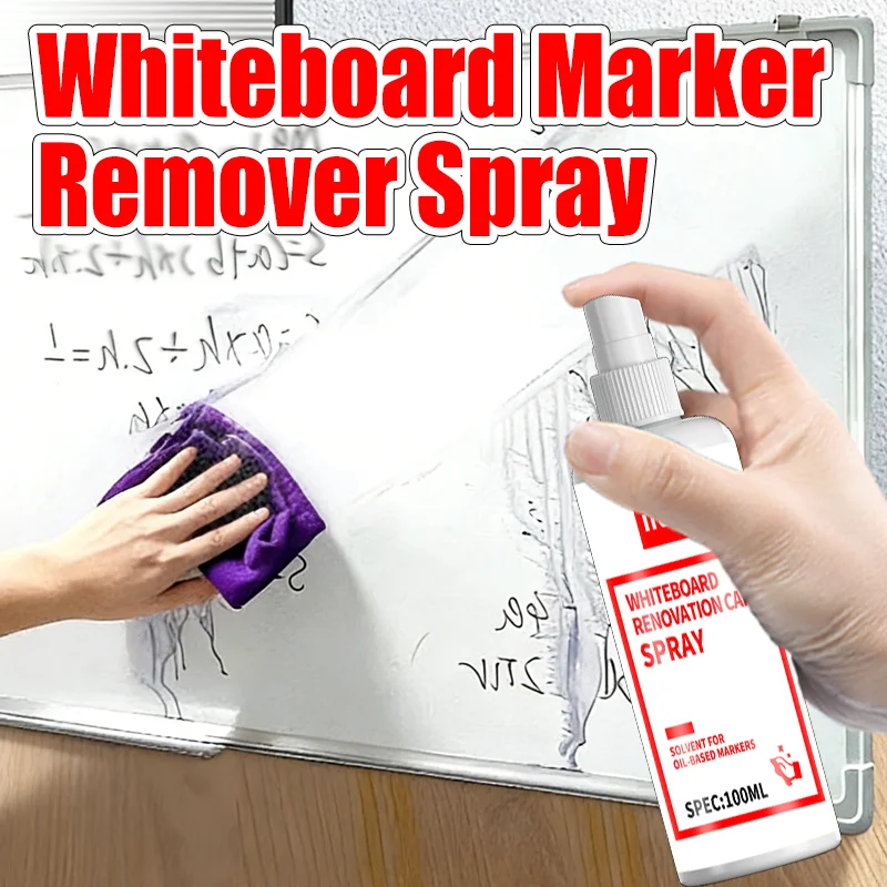Ifubo Whiteboard Marker Remover Spray, Multi-Purpose Whiteboard Cleaner For Oil/Water-Based Pens, Restore Shine Renovation Spray