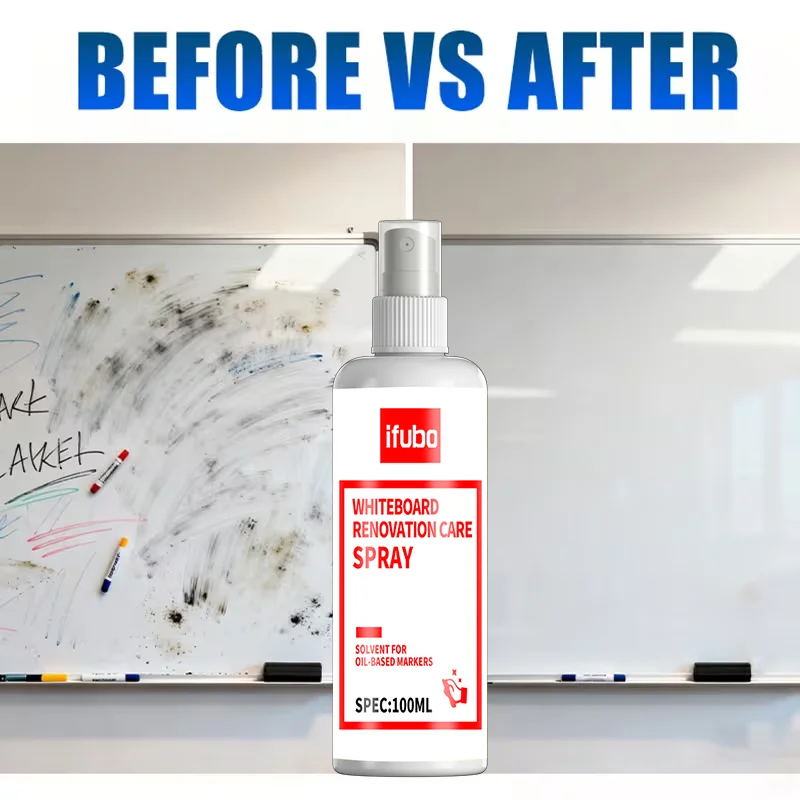 Ifubo Whiteboard Marker Remover Spray, Multi-Purpose Whiteboard Cleaner For Oil/Water-Based Pens, Restore Shine Renovation Spray thumbnail 2
