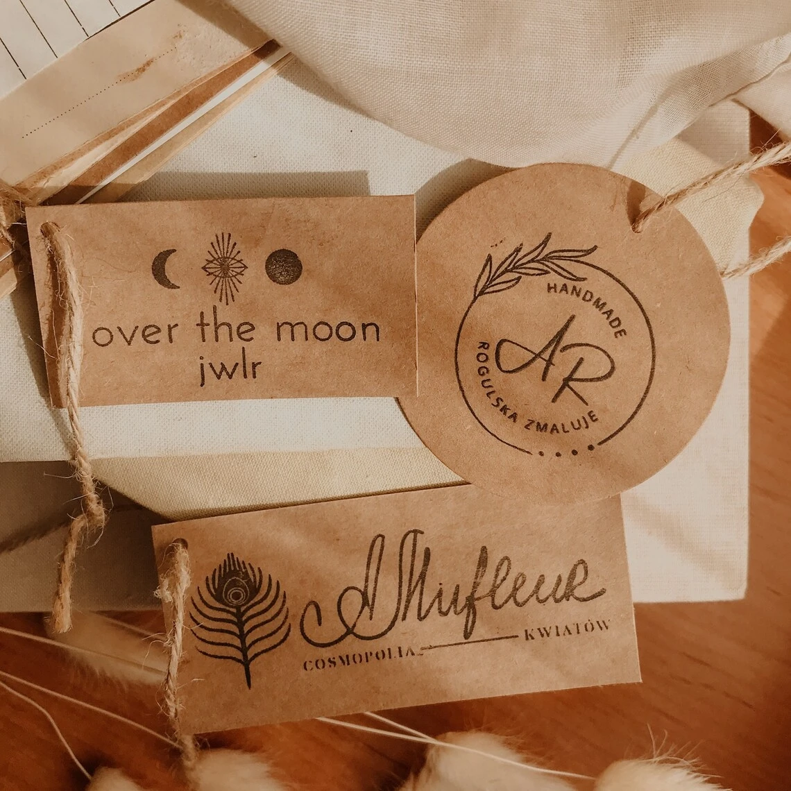 Personalized Wedding Stamp Wood Block Rubber Stamps Small Business Company Branding Stamp Custom Stamp Packaging Seal LOGO thumbnail 5