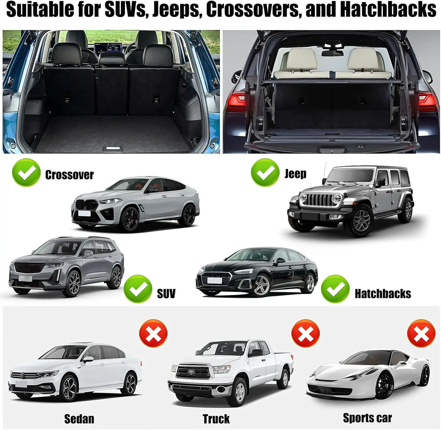 Hanging Trunk Organizer for SUV,Detachable Seat Back Design with Zipper,7 Pocket Storage,Waterproof and Scratch-Resistant Leathe thumbnail 5
