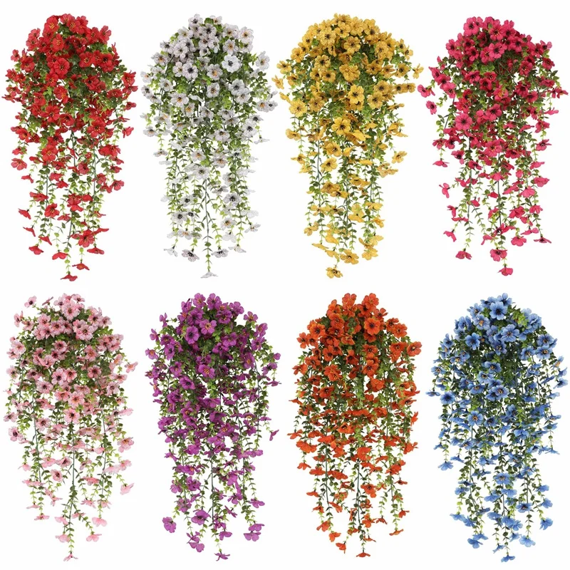 Artificial Plants and Flowers Artificial Hanging Flower UV Resistant Garden Yard Balcony Fake Plant Wedding Party Outdoor Decor thumbnail 5