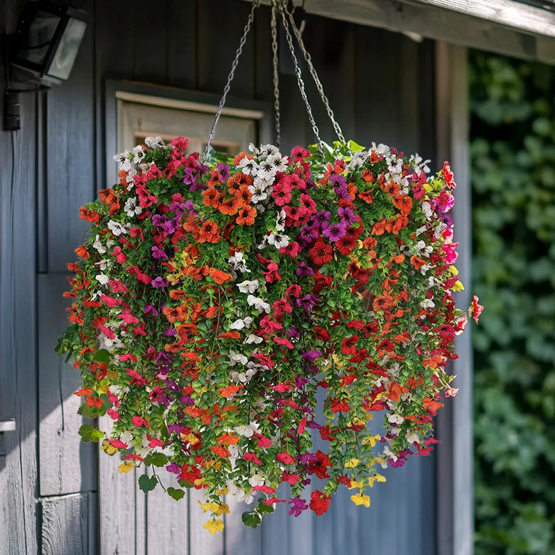 Artificial Plants and Flowers Artificial Hanging Flower UV Resistant Garden Yard Balcony Fake Plant Wedding Party Outdoor Decor thumbnail 6