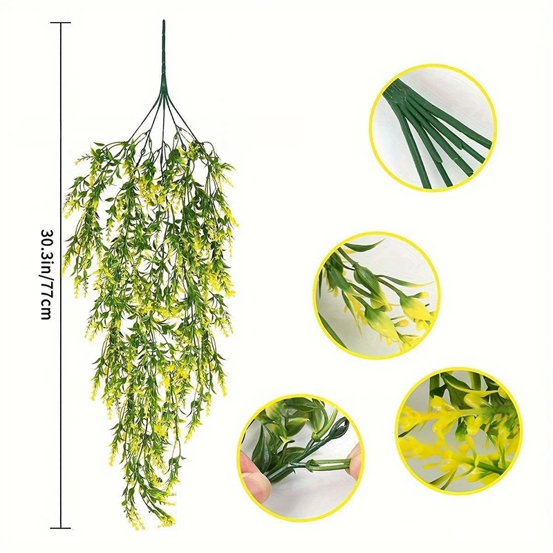 Artificial Plants and Flowers Artificial Hanging Flower UV Resistant Garden Yard Balcony Fake Plant Wedding Party Outdoor Decor thumbnail 2