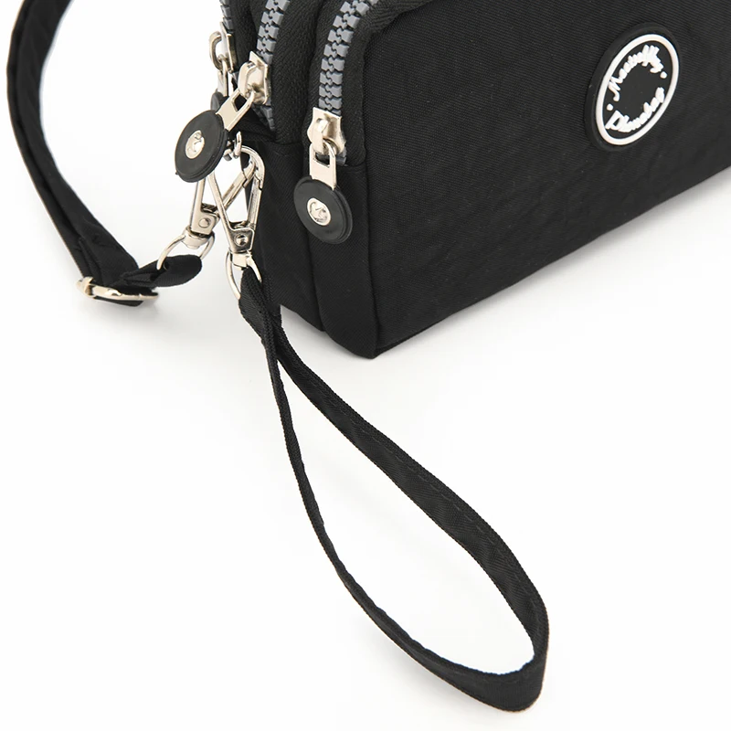 2 PCS Multi Zipper Crossbody Bag for Women Waterproof Nylon Phone Purse Wristlet Wallet Shoulder Bag for Travel Daily Use thumbnail 2
