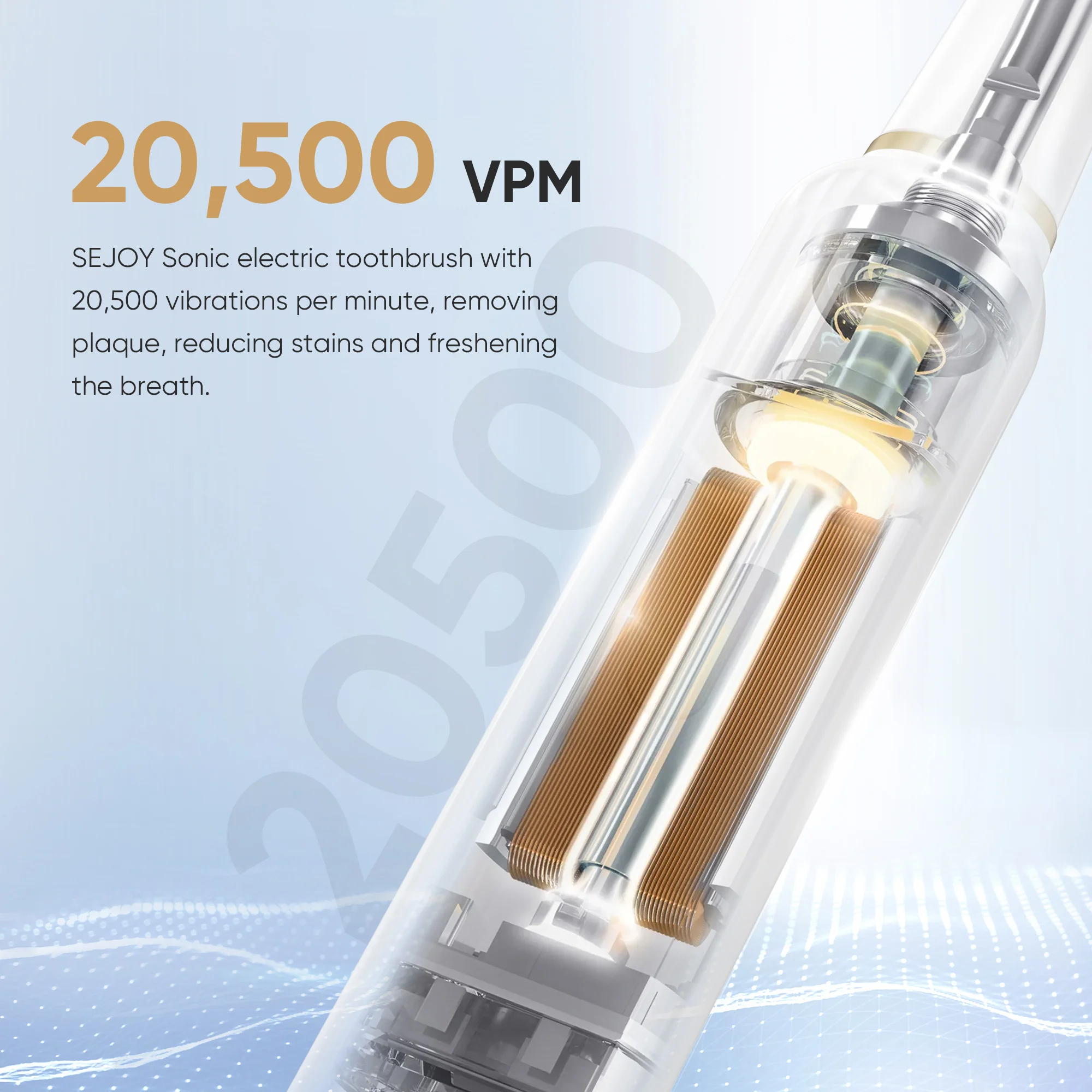 SEJOY Electric Toothbrush with 12 Brush Heads, Rechargeable Sonic Electric Tooth brush with 25500 VPM Deep Clean 5 Modes thumbnail 3