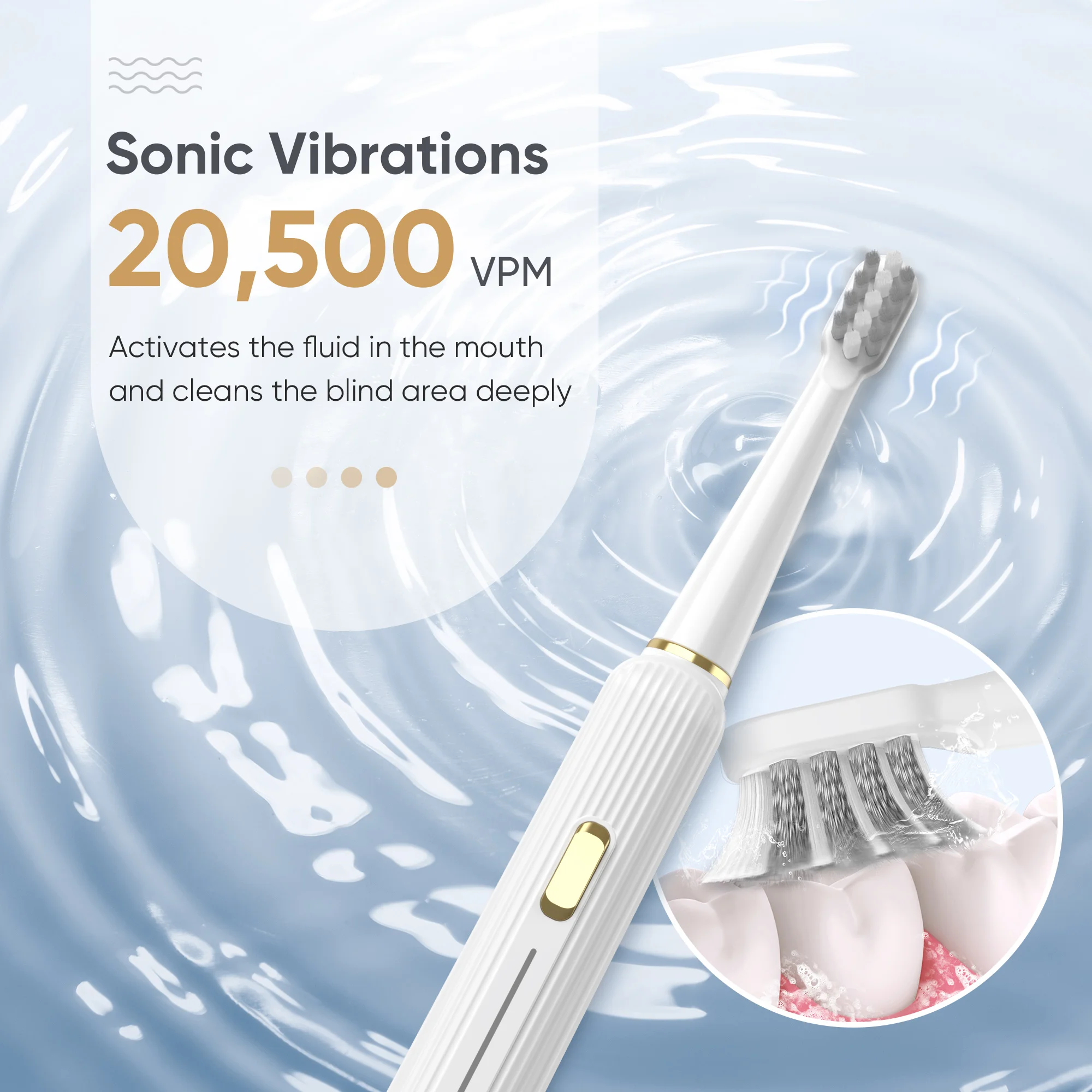 SEJOY Electric Toothbrush with 12 Brush Heads, Rechargeable Sonic Electric Tooth brush with 25500 VPM Deep Clean 5 Modes thumbnail 4