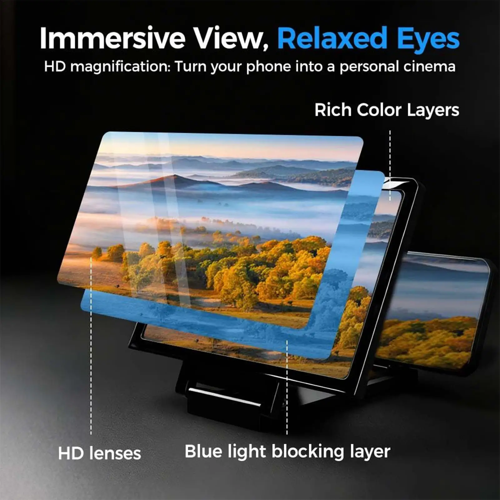 Screen Magnifier for Phone Foldable Magnifying Enlarger Tool Portable Phone Screen Magnifier for Daily Reading Learning Movie thumbnail 6