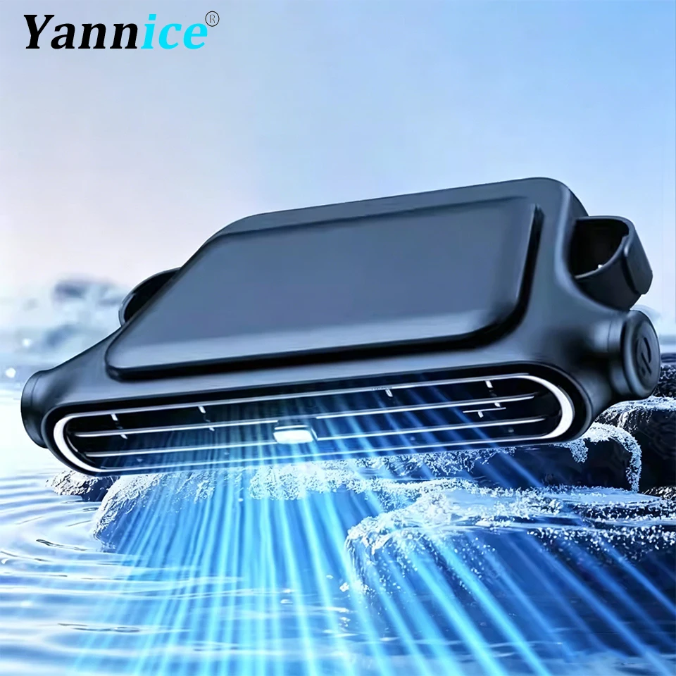 Car Seat Cooling Fan 3 Speed Adjustable 5V USB Headrest Air Cooler 3000mAh Rechargeable or Plug-in Backseat Ventilation Fan