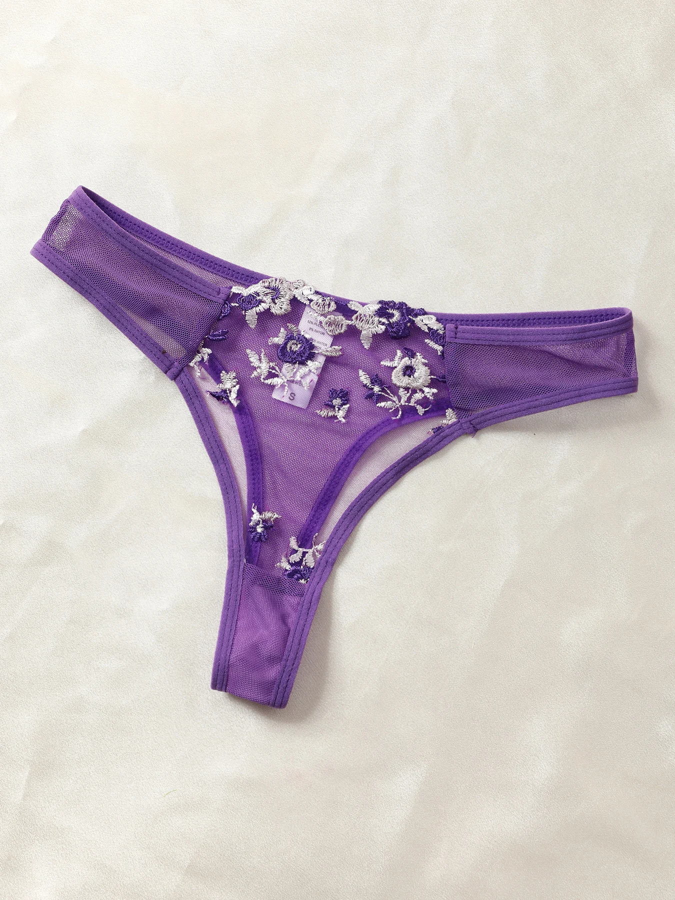 Purple Fancy Lingerie Set Female Underwear Embroidery Flower Bra And Panty Sets Women Outfits thumbnail 5