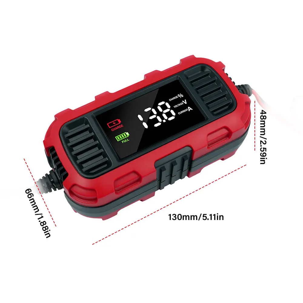 Smart Battery Charger 12V 2A Automatic Motorcycle Battery Charger With LED Display For Charge AGM GEL Lead-Acid Battery Chargers thumbnail 6